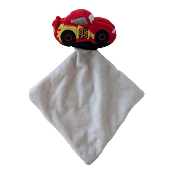 Lightning McQueen Security Blanket Red Plush Car Baby Lovey Clutch  Rattle Set - Picture 3 of 5